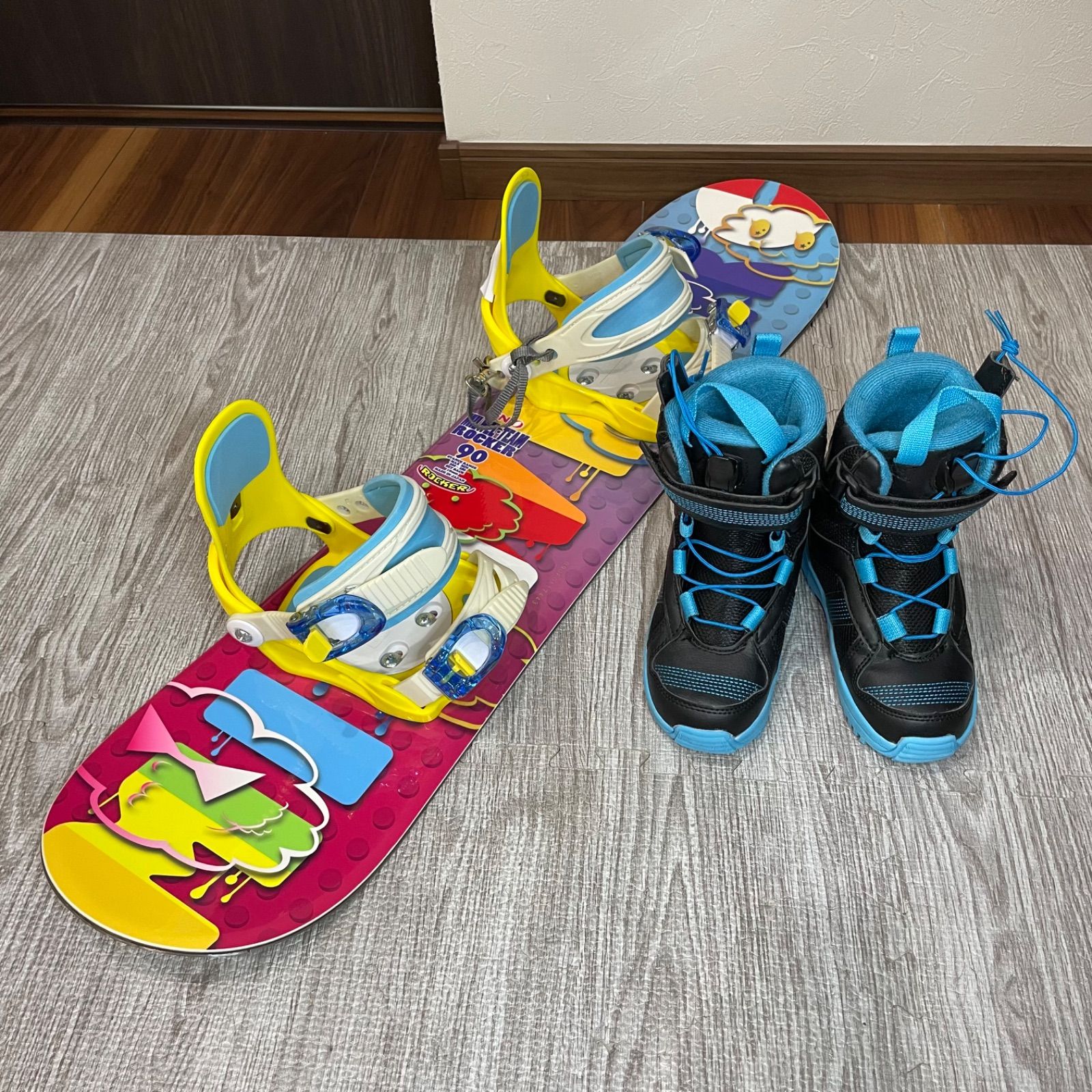 IGNIO キッズ スノーボード 90cm バイン ブーツ 18.0〜18.5cm 3点セット