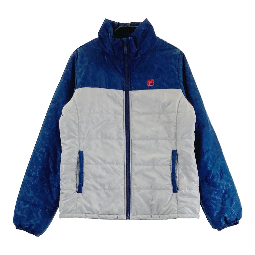 サイズ：L FILA GOLF フィラゴルフ ; 中綿ジャケット 総柄 ネイビー系 [240101561369] ゴルフウェア レディース ストスト サイズ：L FILA GOLF フィラゴルフ ; 中綿ジャケット 総柄 ネイビー系