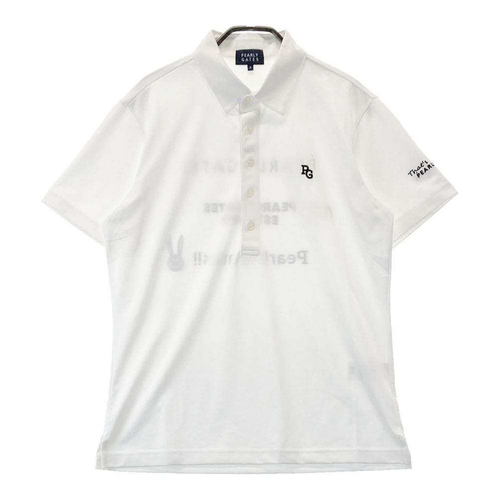 サイズ 4 PEARLY GATES パーリーゲイツ モデル バックプリント 半袖ポロシャツ ホワイト系 240101561677 ゴルフウェア メンズ ストスト