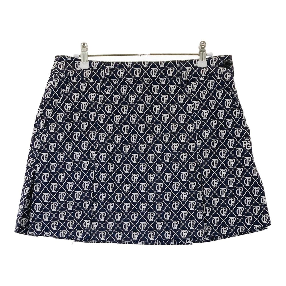 サイズ 1 PEARLY GATES パーリーゲイツ モデル ボックスプリーツ スカート 総柄 ネイビー系 240101562043 ゴルフウェア レディース ストスト