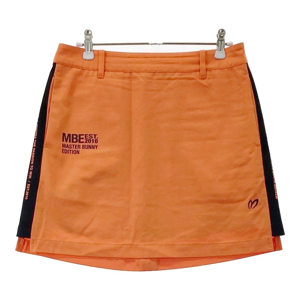 サイズ 2 MASTER BUNNY EDITION マスターバニーエディション モデル 裏地付 ストレッチ スカート オレンジ系 240101562115 ゴルフウェア レディース ストスト