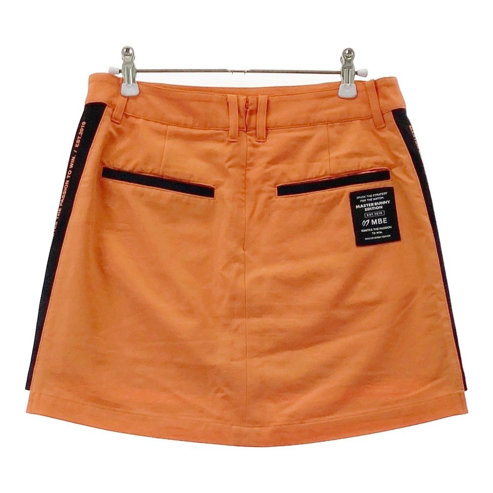 サイズ 2 MASTER BUNNY EDITION マスターバニーエディション モデル 裏地付 ストレッチ スカート オレンジ系 ゴルフウェア レディース ストスト