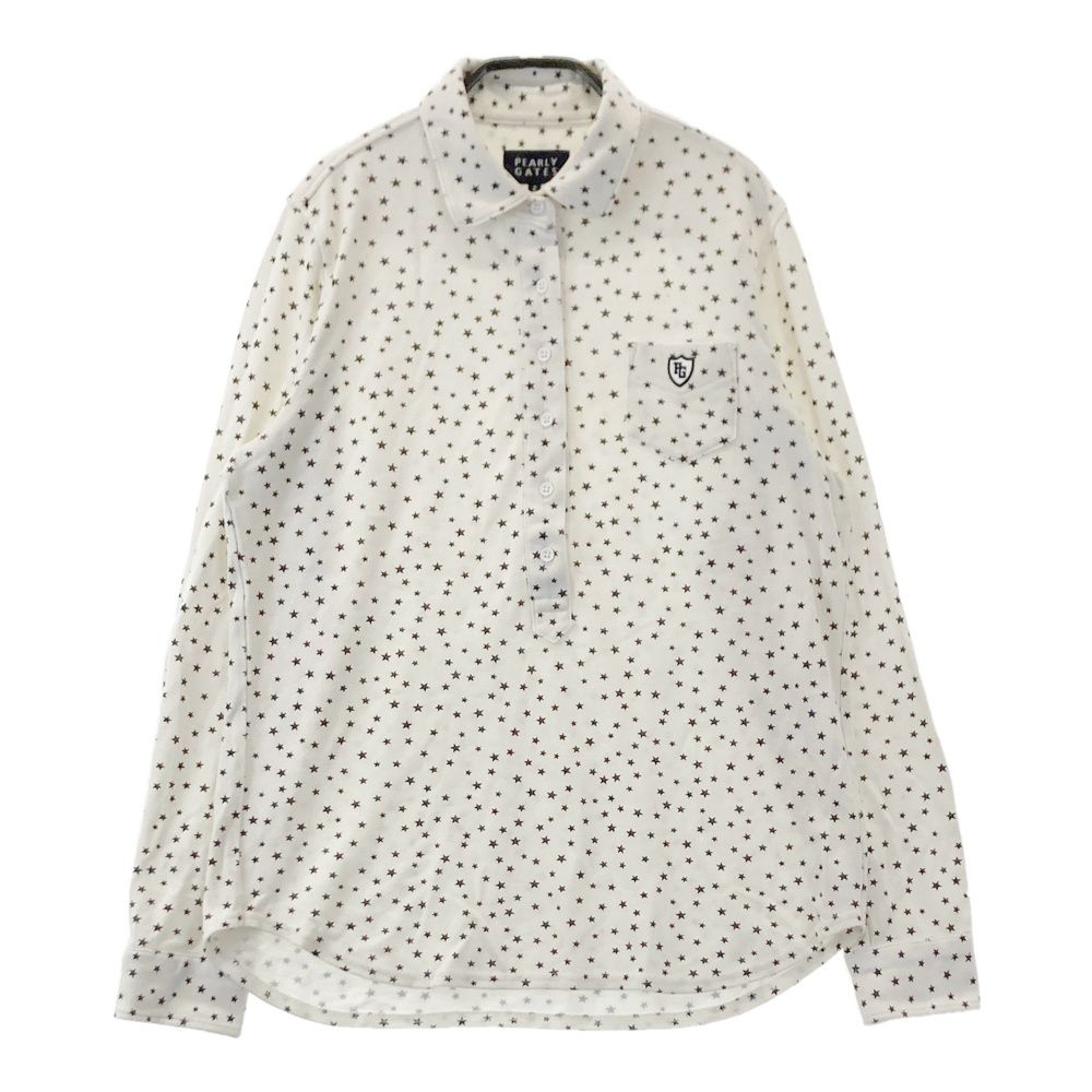 サイズ：2 PEARLY GATES パーリーゲイツ 長袖ポロシャツ 星柄 スター