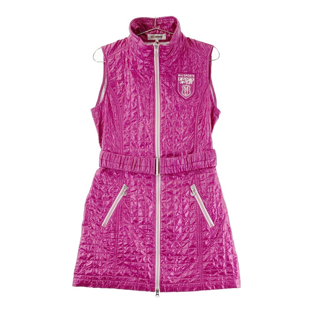 サイズ 42 M.U SPORTS エムユースポーツ 中綿 ジップ ワンピース ピンク系 240101564498 ゴルフウェア レディース ストスト