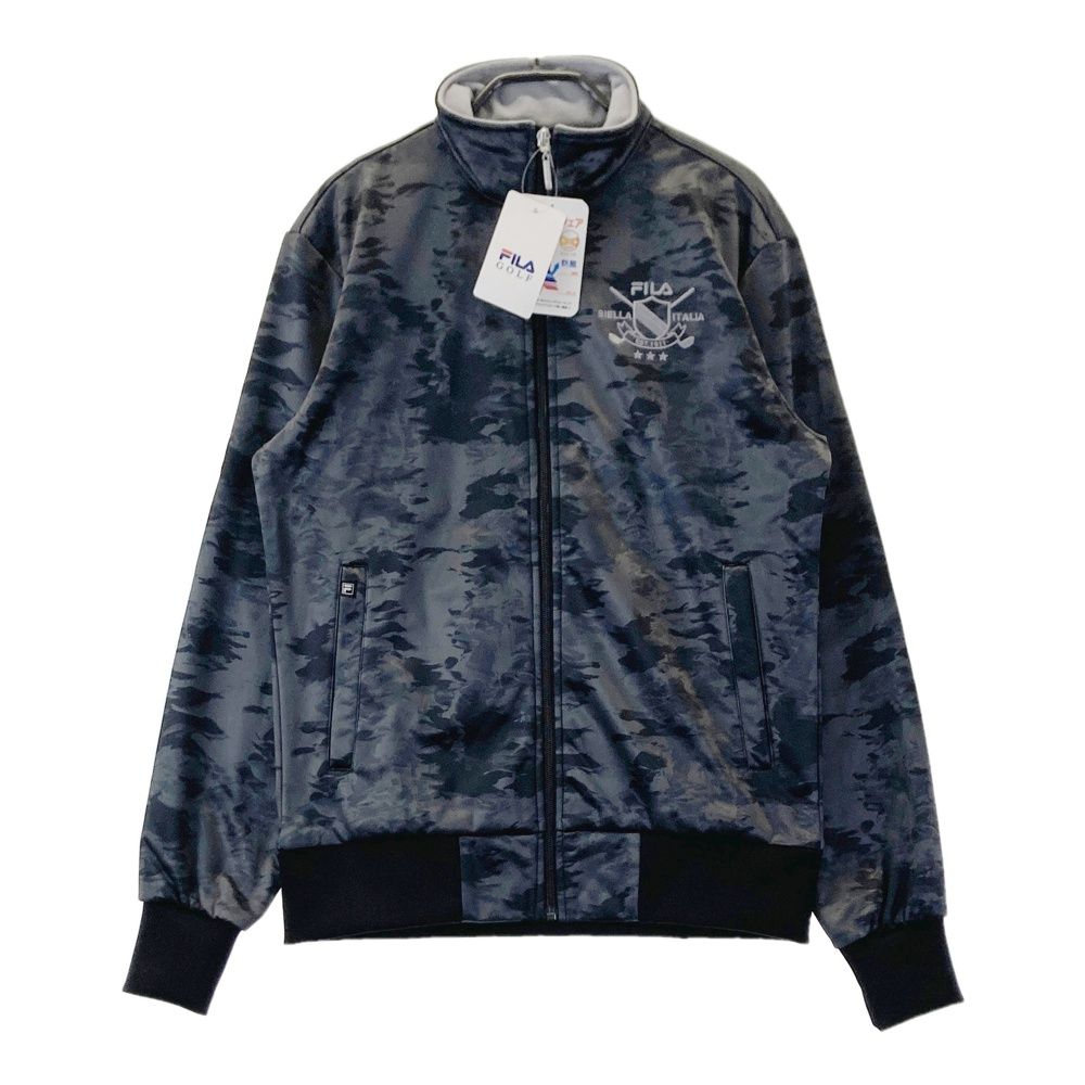 サイズ M FILA GOLF フィラゴルフ 裏起毛ジップジャケット 総柄 グレー系 240101565002 ゴルフウェア メンズ ストスト