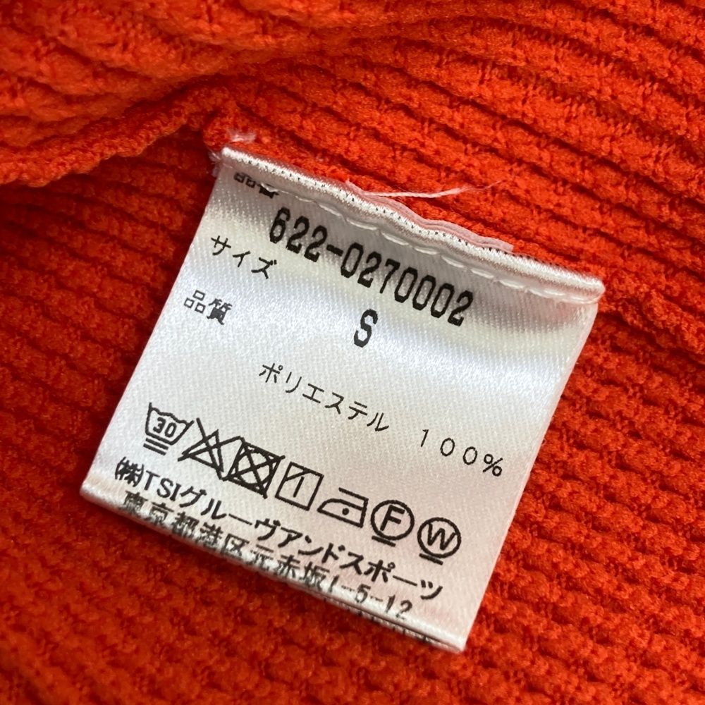 サイズ：S PING ピン 長袖 ニットセーター ワッフル地 オレンジ系