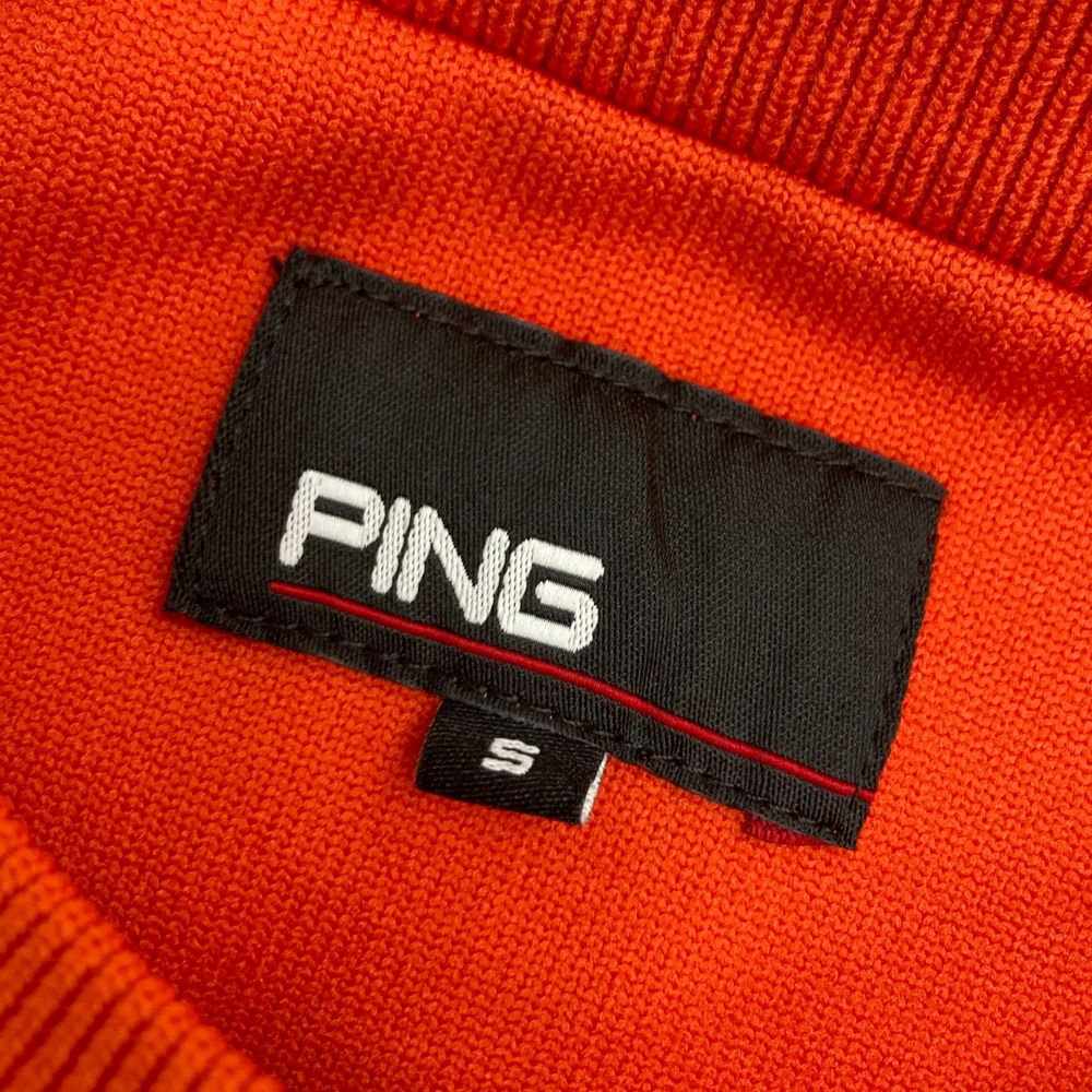 サイズ：S PING ピン 長袖 ニットセーター ワッフル地 オレンジ系