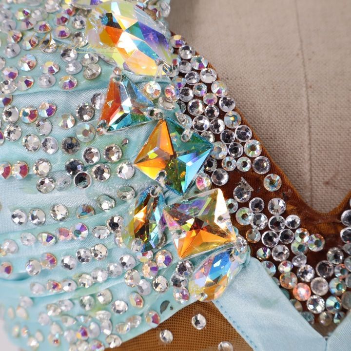 社交ダンス 衣装 ジャンティ gentil ラテン ドレス ワンピース 水色