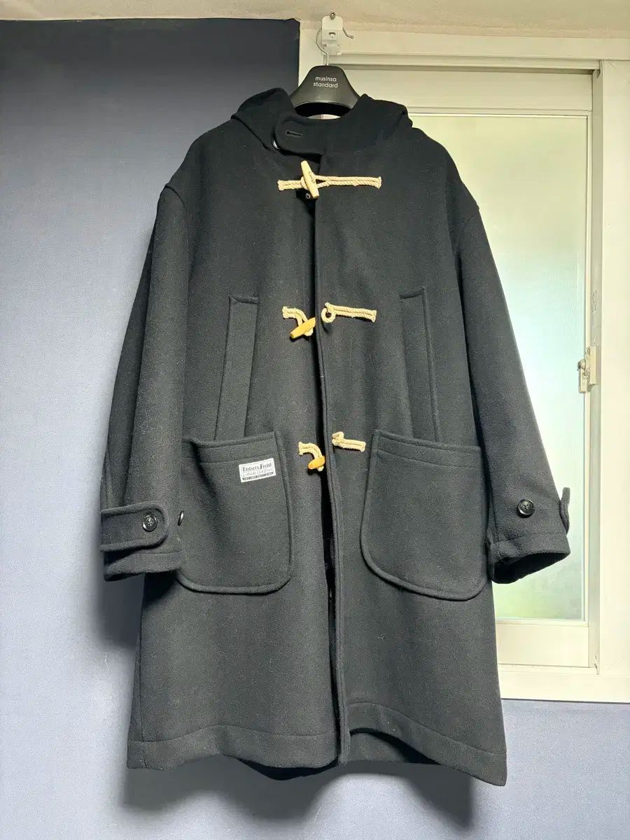 EBBETS FIELD エベッツフィールド オーバーサイズ ウール ダッフルコート ネイビー M