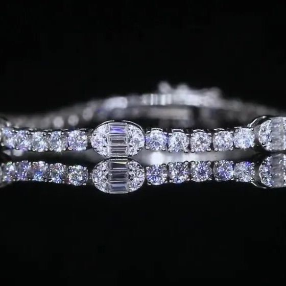 手元が一瞬で垢抜ける】モアサナイト×S925 テニスチェーンブレスレット