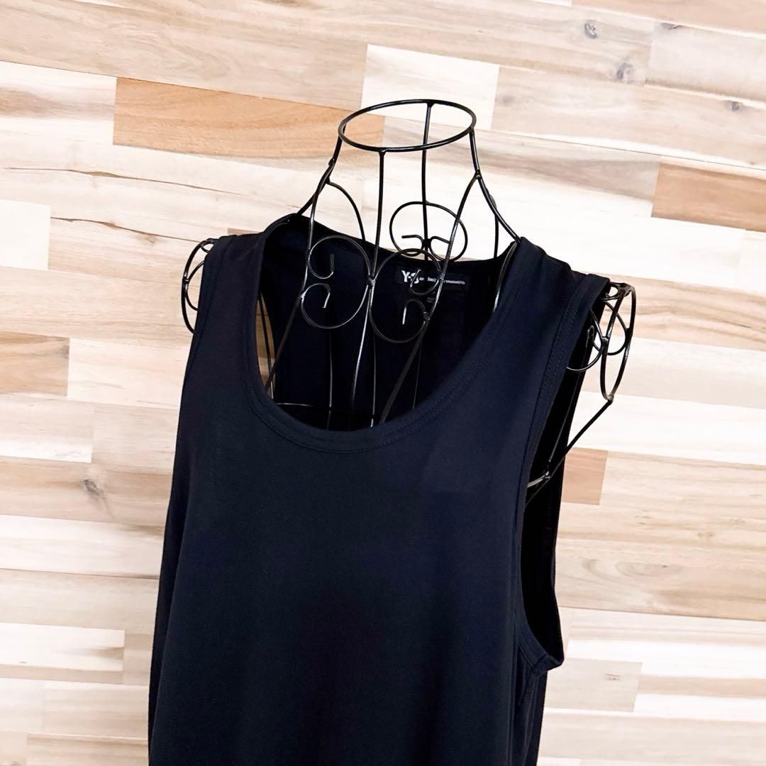 ワイスリー ドローストリング ロング タンクトップ ワンピースS 黒