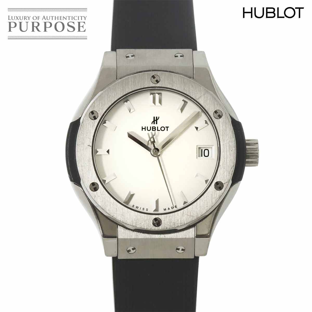 ウブロ HUBLOT クラシックフュージョン チタニウム オパリン 581 NX 2611 RX レディース 腕時計 デイト クォーツ Classic fusion 90301614