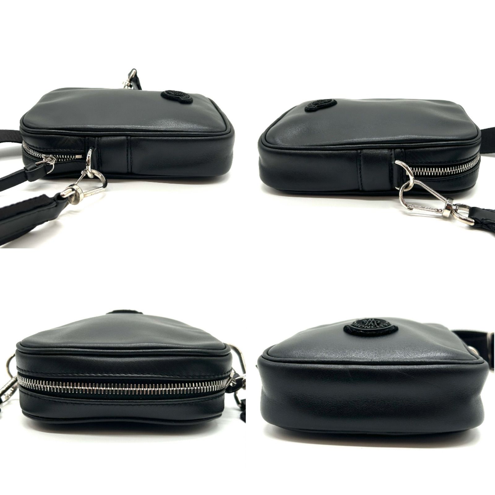 MONCLER モンクレール ショルダーバッグ レザー ブラック 肩掛け