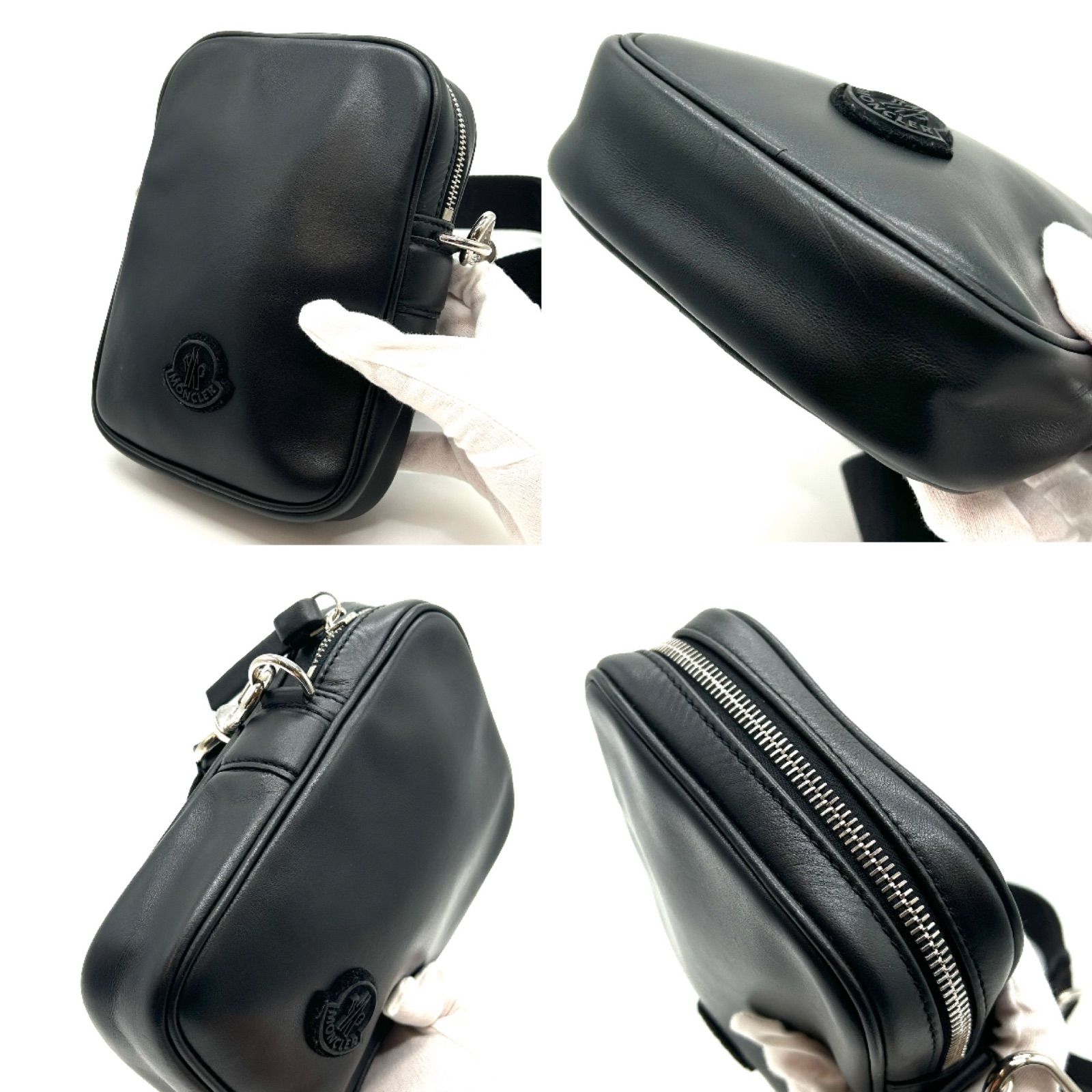 MONCLER モンクレール ショルダーバッグ レザー ブラック 肩掛け