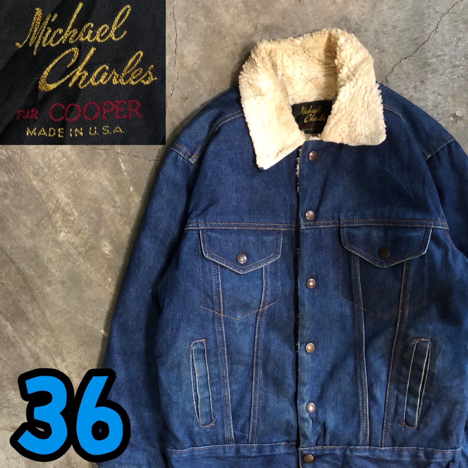 メンズ T7036 Micheal Charles デニムジャケット ボア USA製