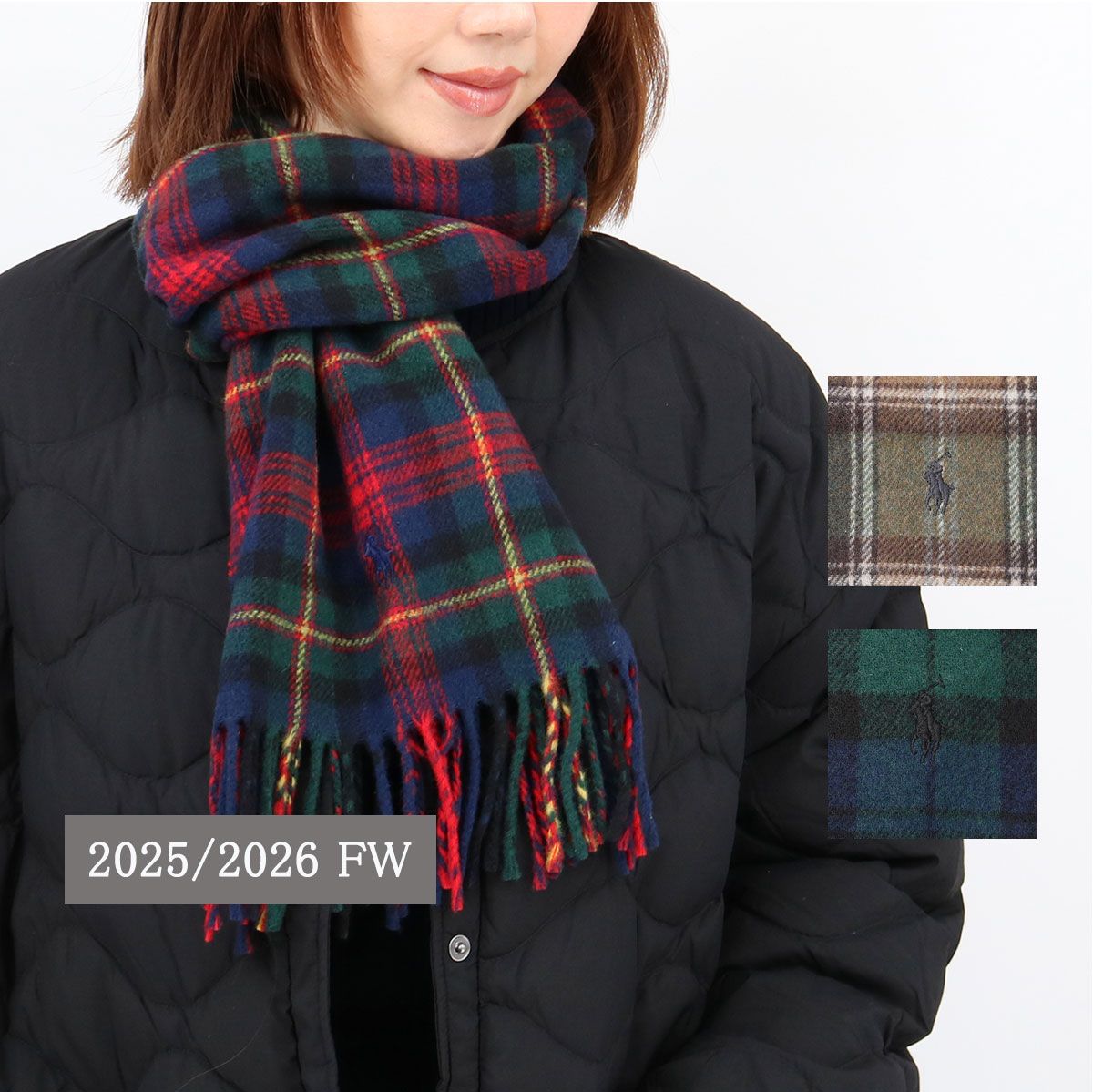 POLO RALPH LAUREN ポロラルフローレン マフラー PC0999 ポニー刺繍 RECYCLED CLASSIC PLAID SCARF チェック 男女兼用 メンズ レディース 通勤 通学 ウール プレゼント ギフト ブランド
