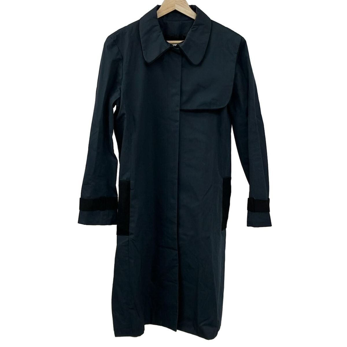 LANVIN(ランバン) コート サイズ38 M レディース - ネイビー×黒 長袖