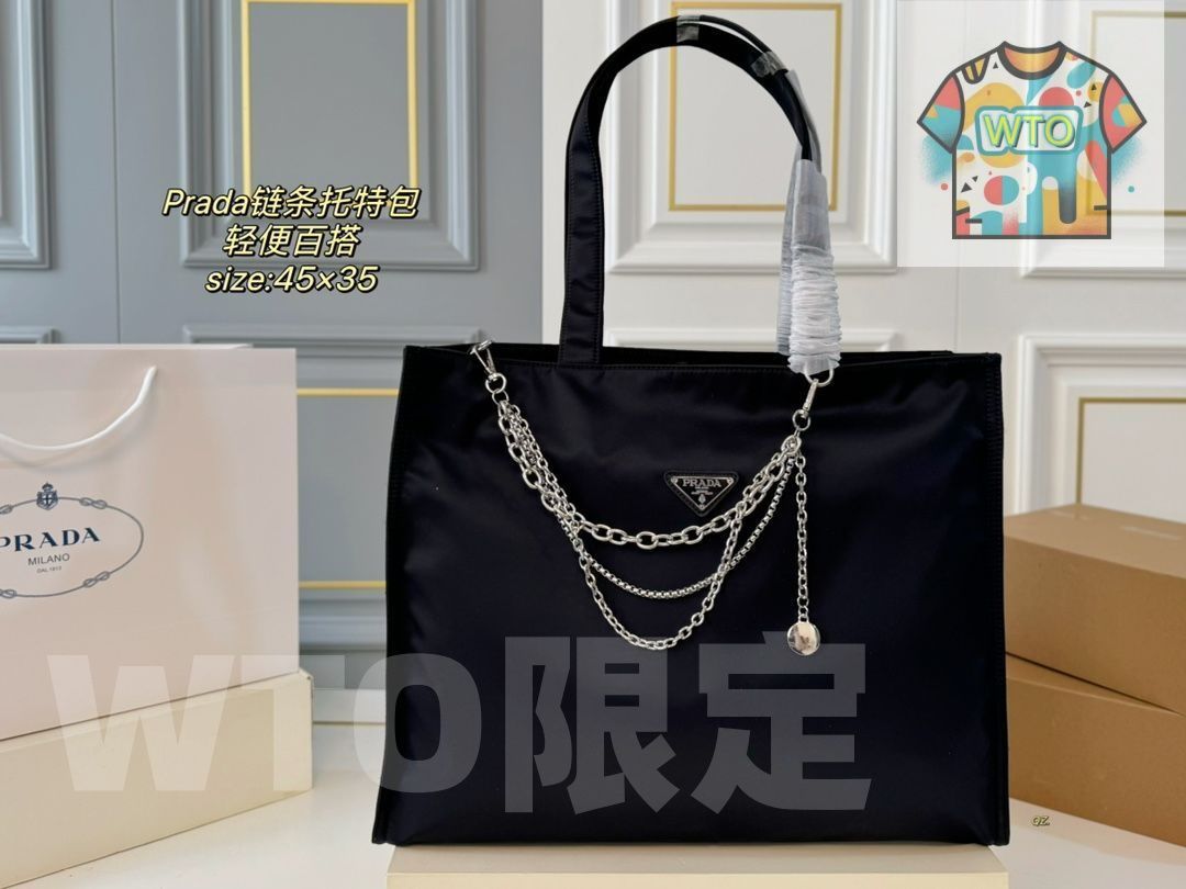 PRADAプラダの秋冬新作チェーントートバッグ、旅行バッグ