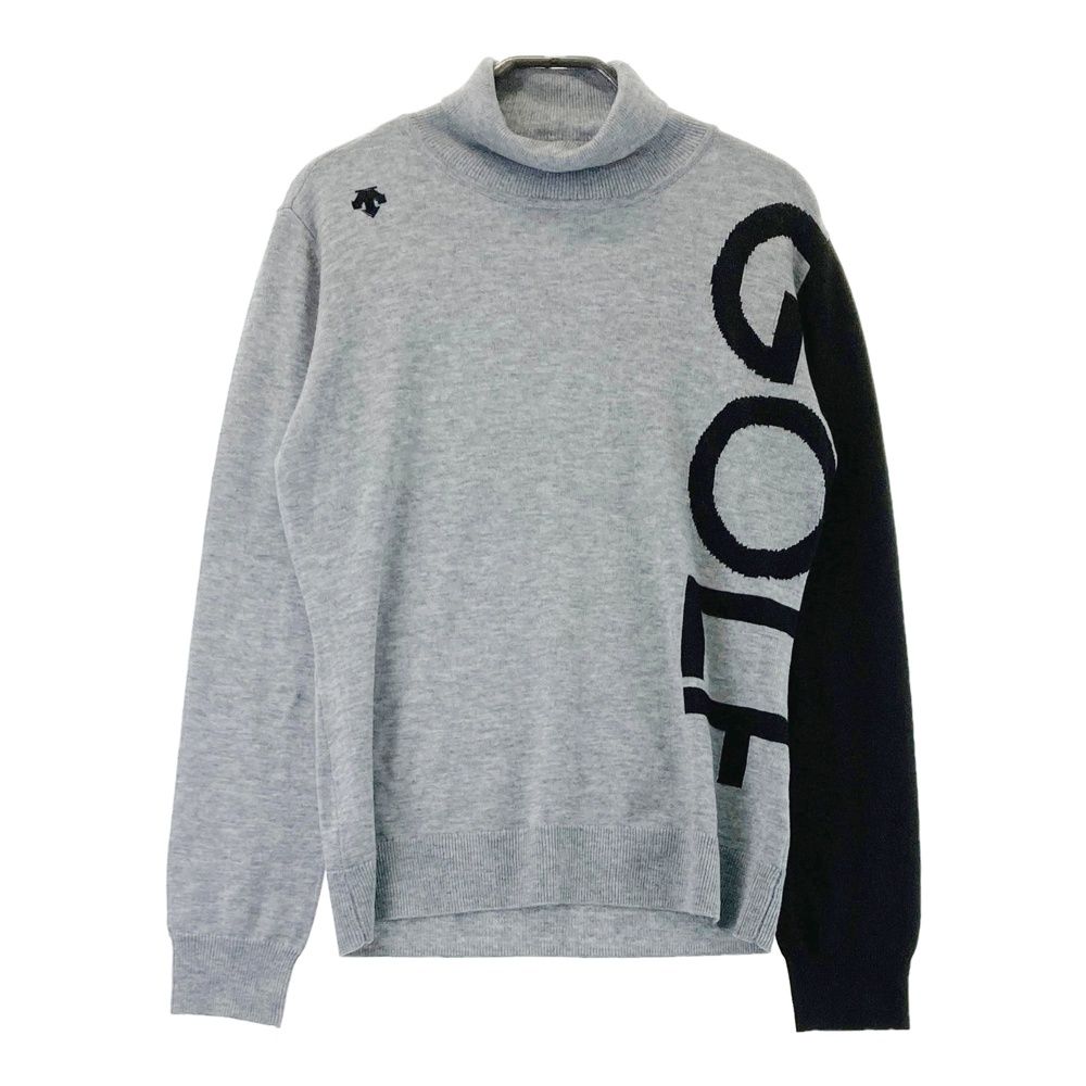 サイズ L GOLF デサントゴルフ タートルネック 長袖 ニットセーター グレー系 ゴルフウェア レディース ストスト