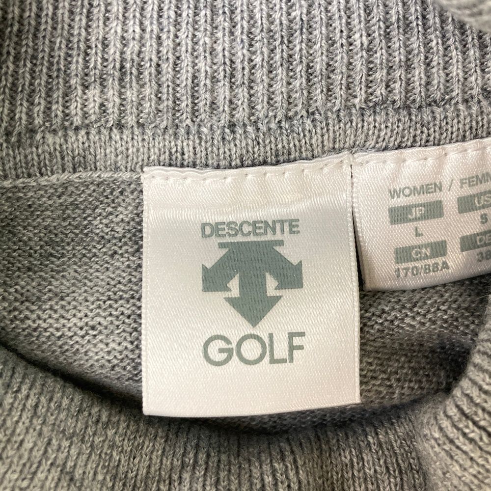  サイズ L GOLF デサントゴルフ タートルネック 長袖 ニットセーター グレー系 ゴルフウェア レディース ストスト セーター トレーナー レディースウェア