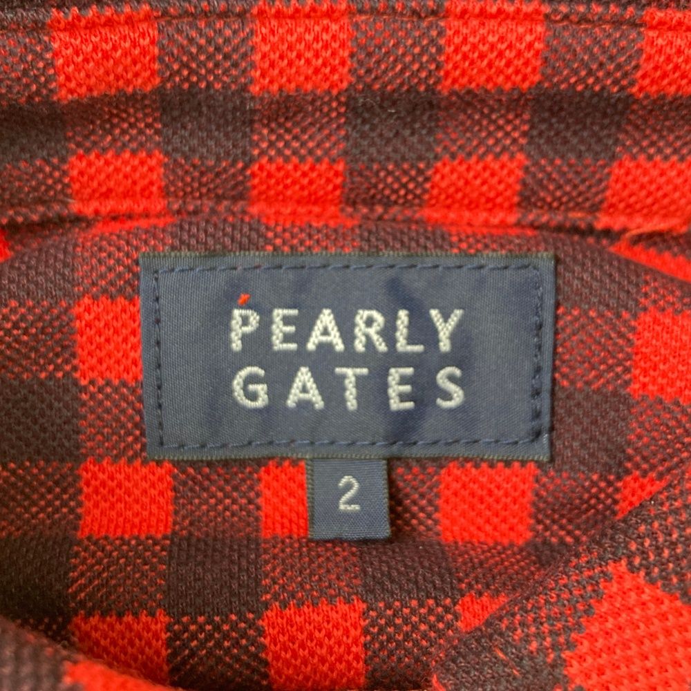 サイズ：2 PEARLY GATES パーリーゲイツ 長袖ポロシャツ ギンガム