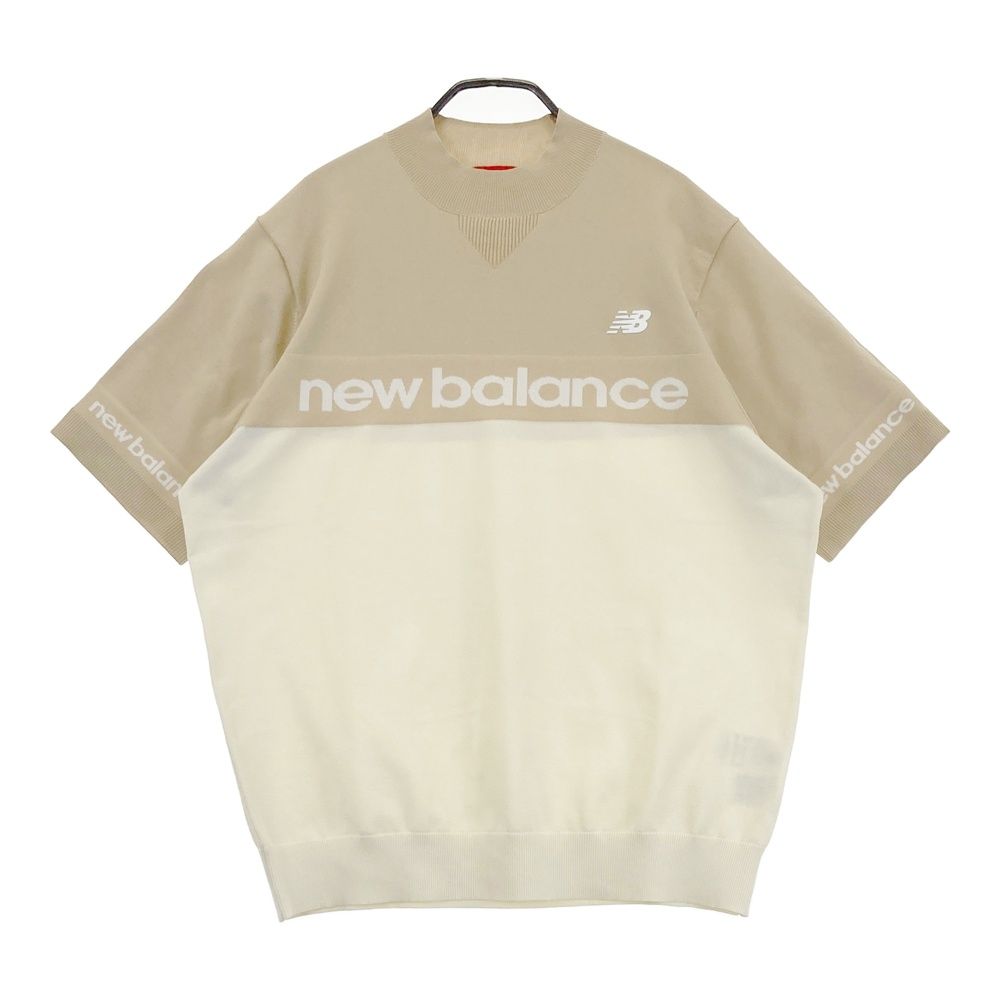 サイズ 5 BALANCE GOLF ニュー ンス モデル モックネック 半袖ニット ベージュ系 ゴルフウェア メンズ ストスト