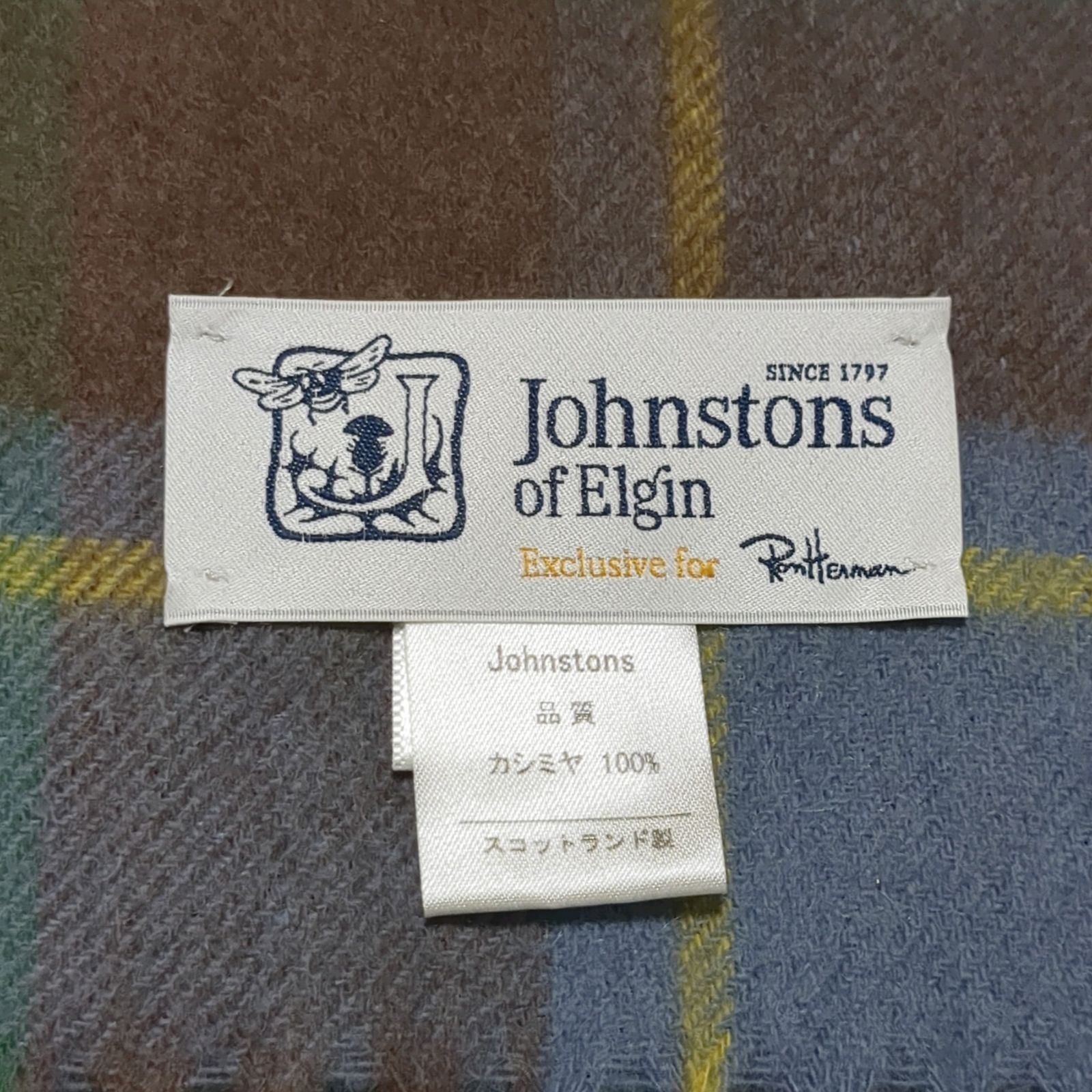 送料無料の商品多数！ Johnston’s Of Elgin ジョンストンズ カシミヤ100％ 大判ストール ロンハーマン別注 理にかなった