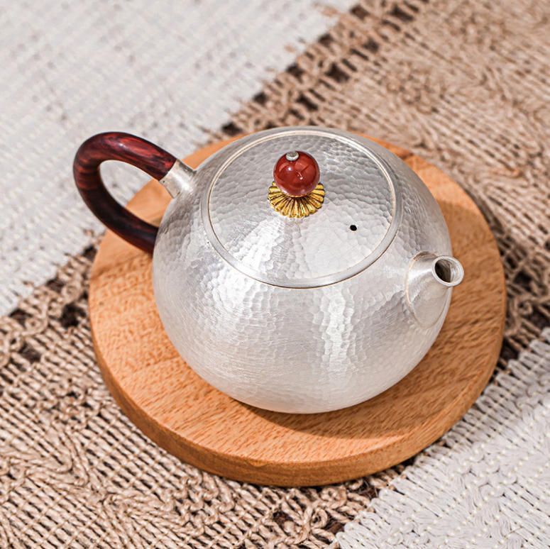 足銀西施壺999銀手作り一枚打西施壺カンフー急須一人お茶二人用お茶ティーポット