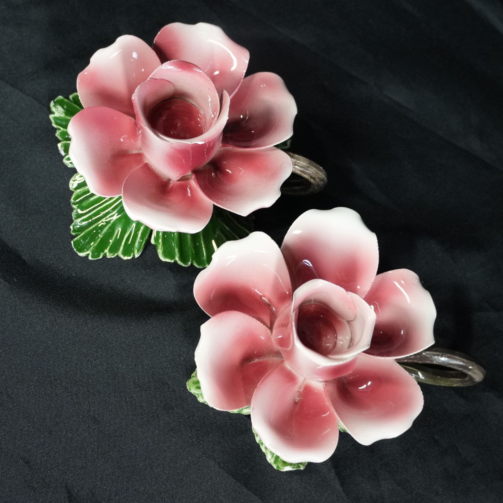 カポディモンテ ヘレンド 陶花 Xmas キャンドルスタンド