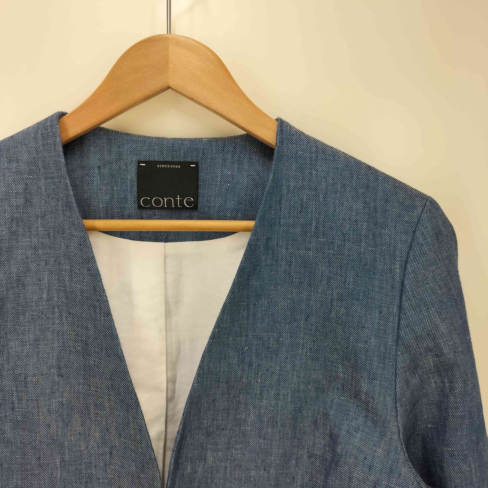 ユナイテッドアローズ UNITED ARROWS conte デニムライク ノーカラー