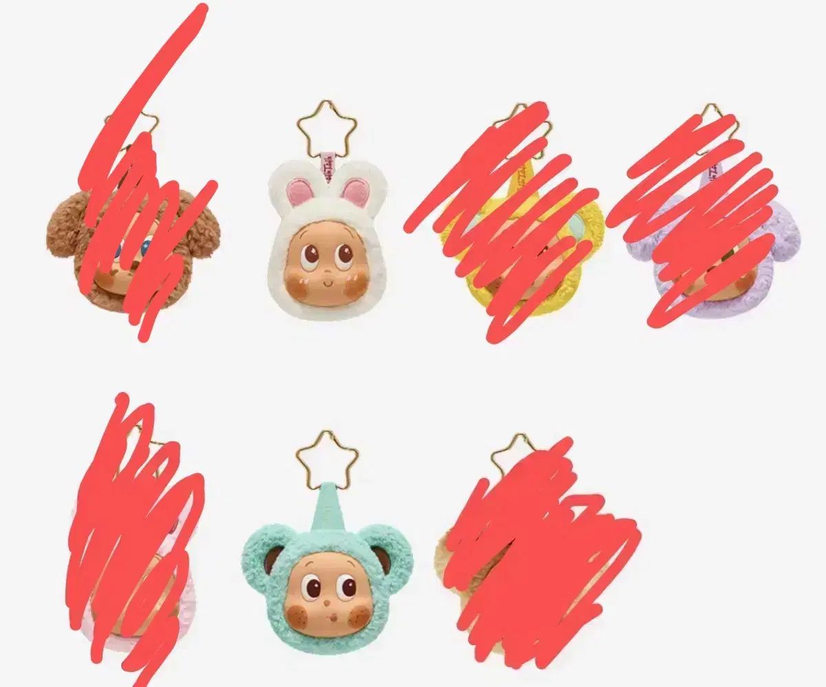 Little Star ハン(HAN) 一口 イヤホン バッグ キーホルダー人形 レモン塩 クマ クリームいちご うさぎ コーヒー タロット 犬 POP MART