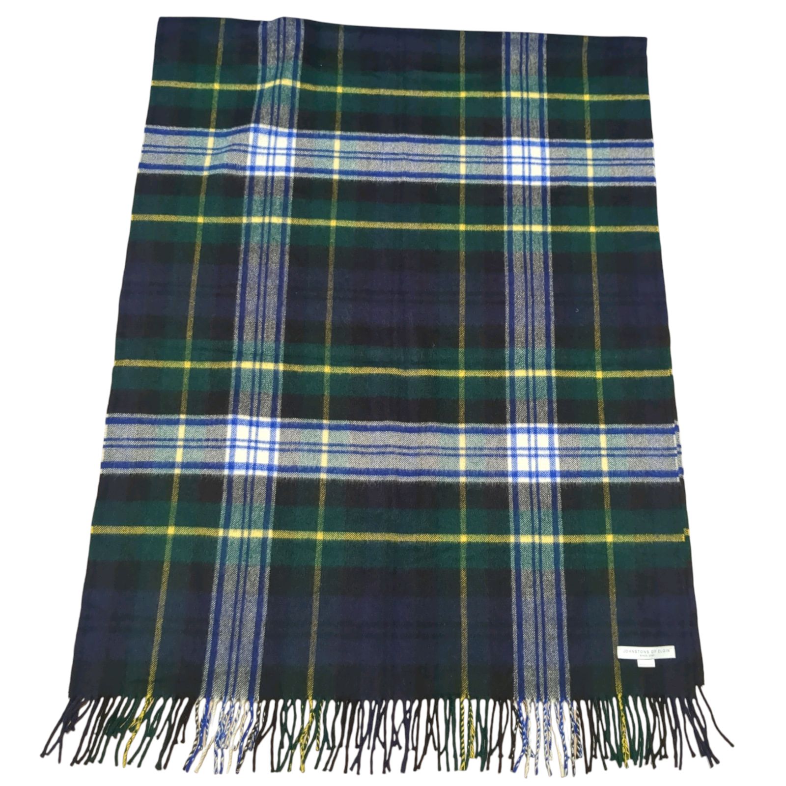 Johnston’s Of Elgin ジョンストンズ カシミヤ100％ 大判ストール ゴードン グリーンマルチ