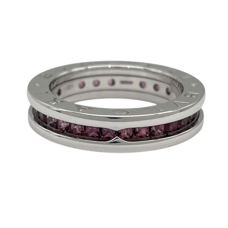 ブルガリ BVLGARI ビーゼロワンリング1バンド XS ホワイトゴールド 750 ガーネット ジュエリー