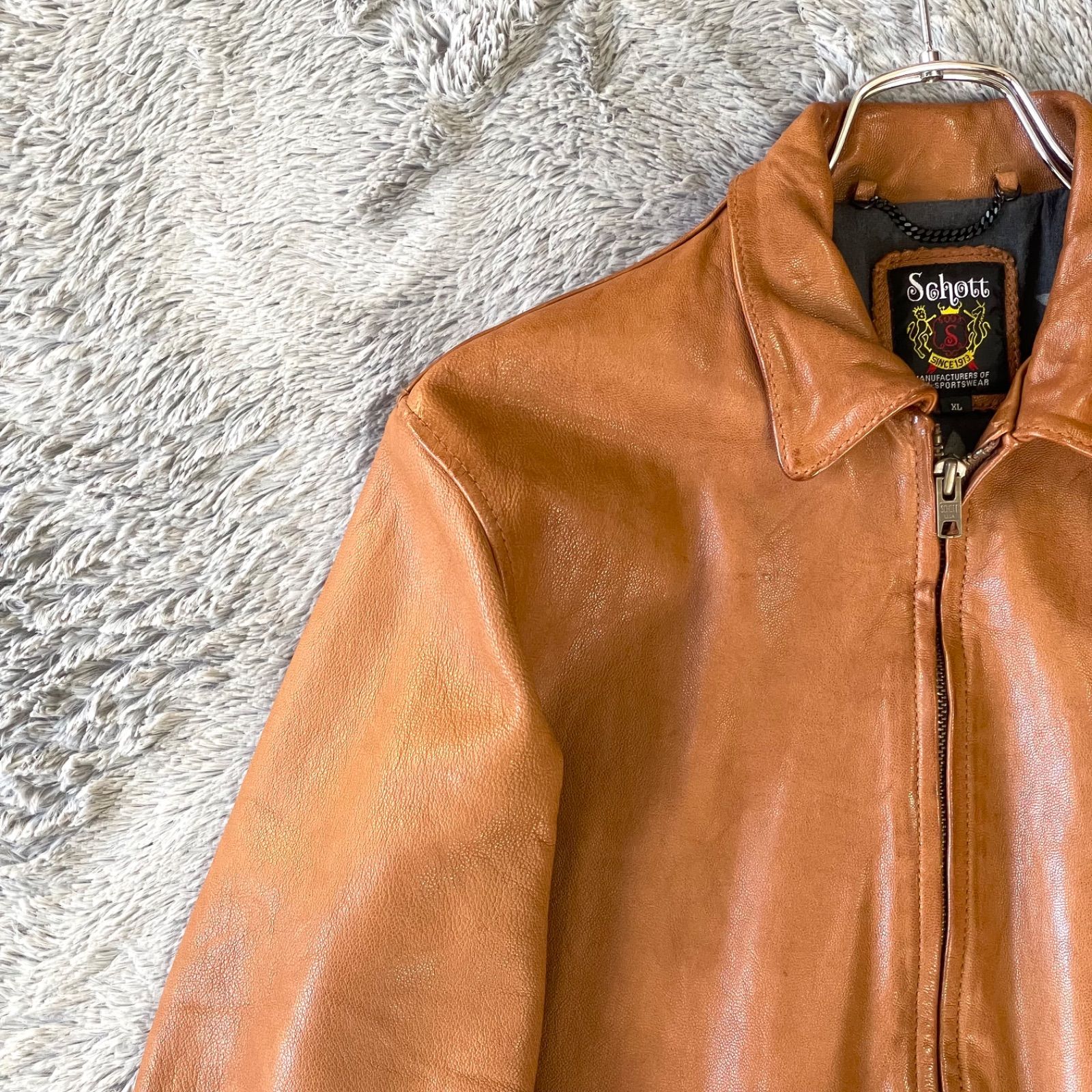 Schott ショット ゴートレザー ライダースジャケット 星条旗 USA 裏地