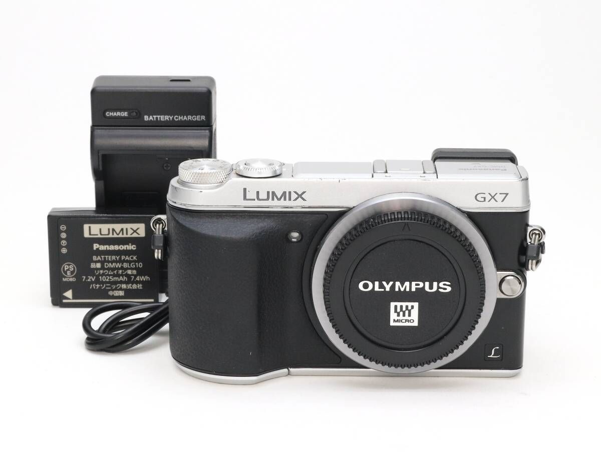 B 並品 Panasonic パナソニック LUMIX DMC-GX7 ボディ シルバー シャッター数 8 112枚 初期不良返品対応 110-158