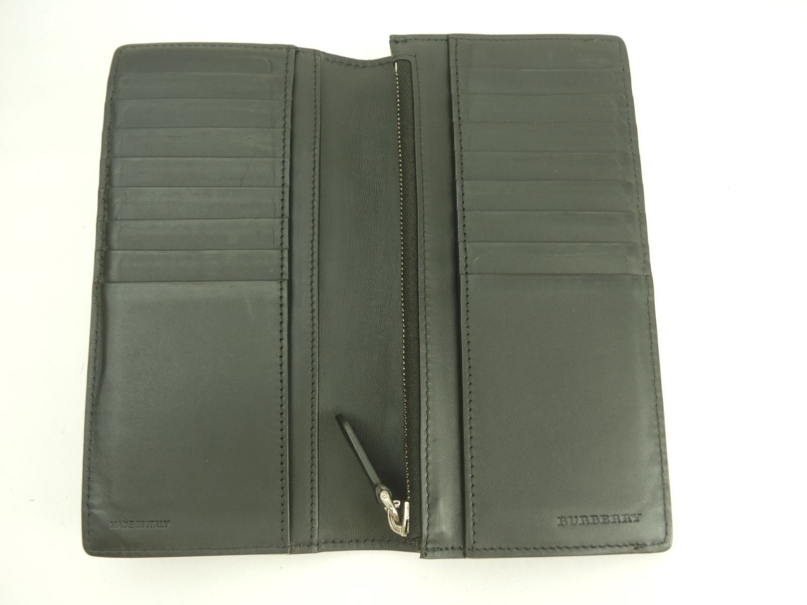 バーバリー 2折長財布 ロンドンチェック PVC黒紺 ロングウォレット メンズ ブラザ TTVCOP1279