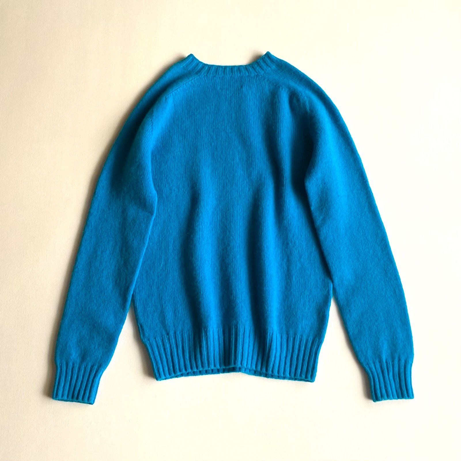 MORRIS & SONS イギリス製 ジーロンラム クルー ニット ターコイズ