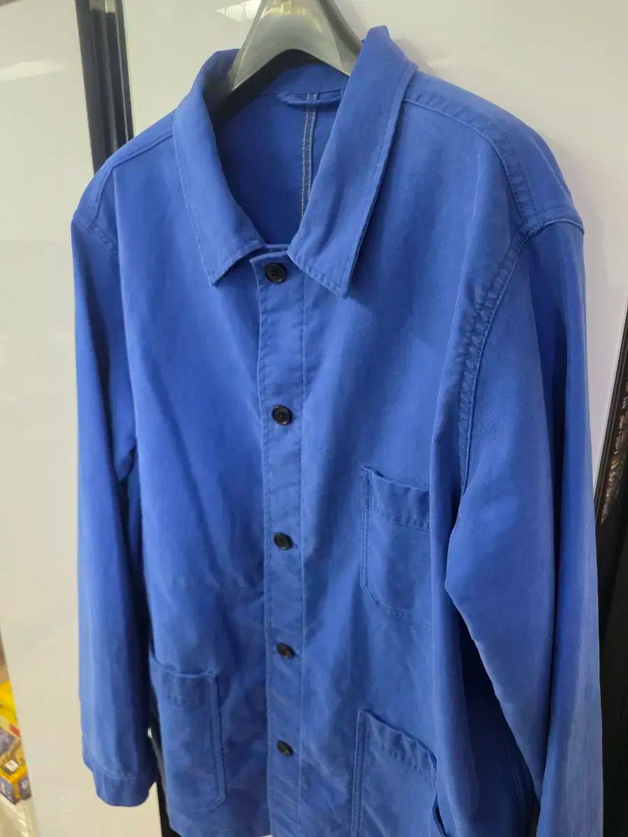 OUTSTANDING ラブ モールスキン フレンチ ウォーク ジャケット ウォッシュド ブルー L