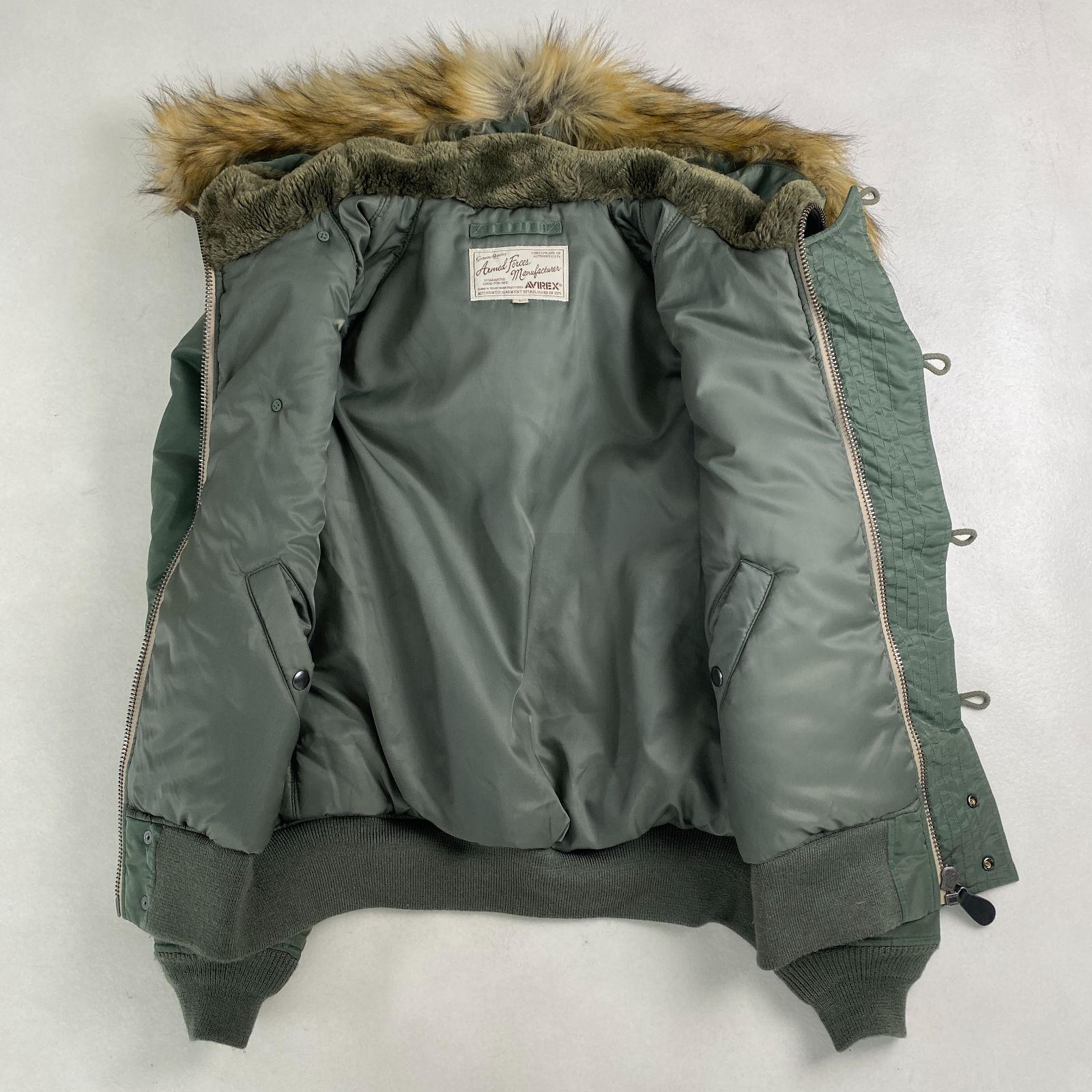 グレー n2bフライトジャケット ファー付きアビレックス AVIREX アビレックス 7835952033 THERMOLITE N-2B フライトジャケット