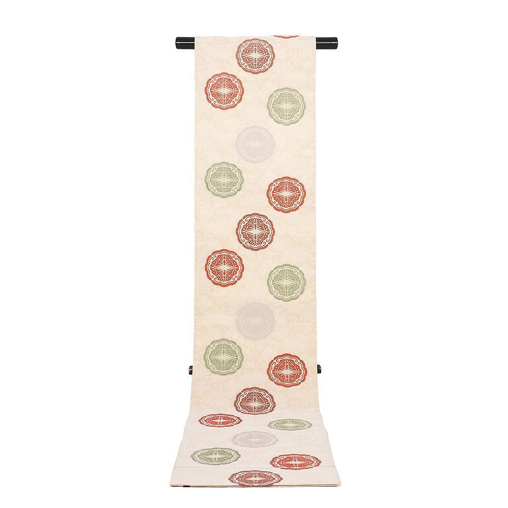  訪問着用 袋帯 正絹 ベージュ 金糸通し 唐織 向い蝶 Sサイズ F 8467 レディース シルク ギフト フォーマル 30代 40代 50代 み 袋帯 帯