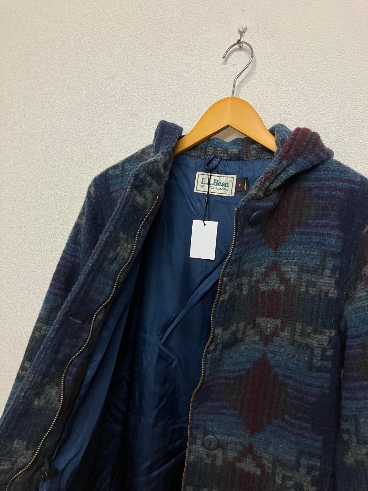 80s L.L.Bean ウールコート コート ネイティブ柄 アメリカ製 エルエル