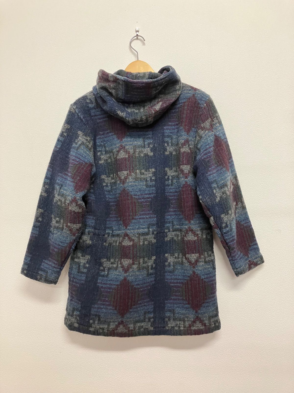 80sエルエルビーン　usa製　ウールコート 80s L.L.Bean ウールコート コート ネイティブ柄 アメリカ製 エルエル