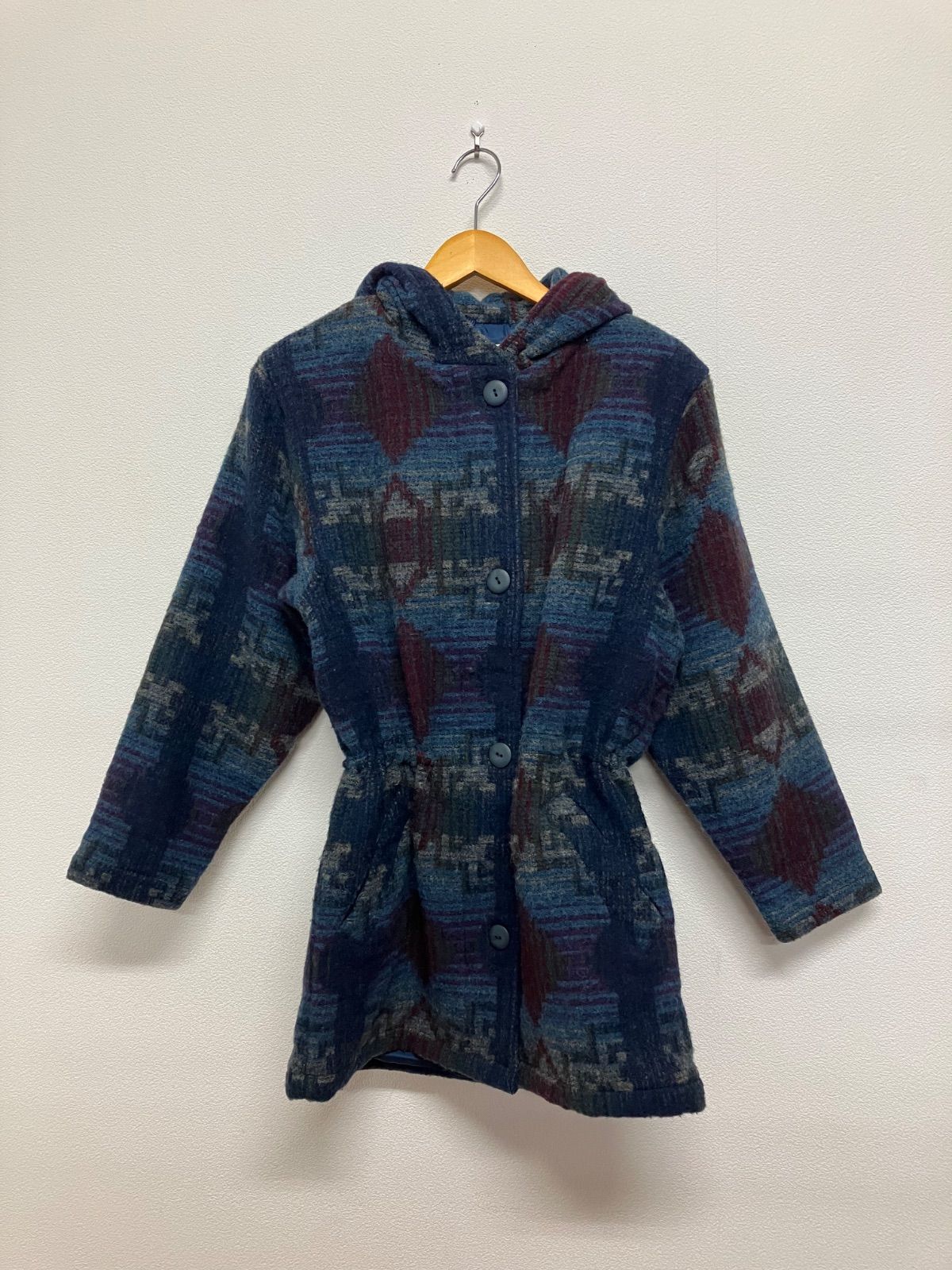 80s L.L.Bean ウールコート コート ネイティブ柄 アメリカ製 エルエル 
