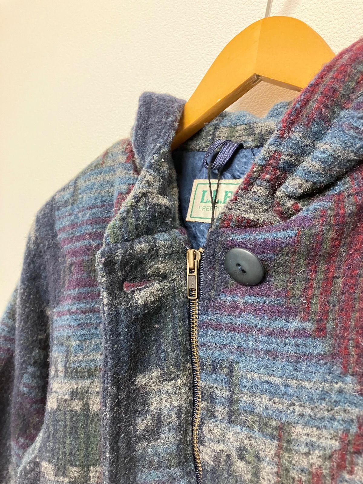80s L.L.Bean ウールコート コート ネイティブ柄 アメリカ製 エルエル