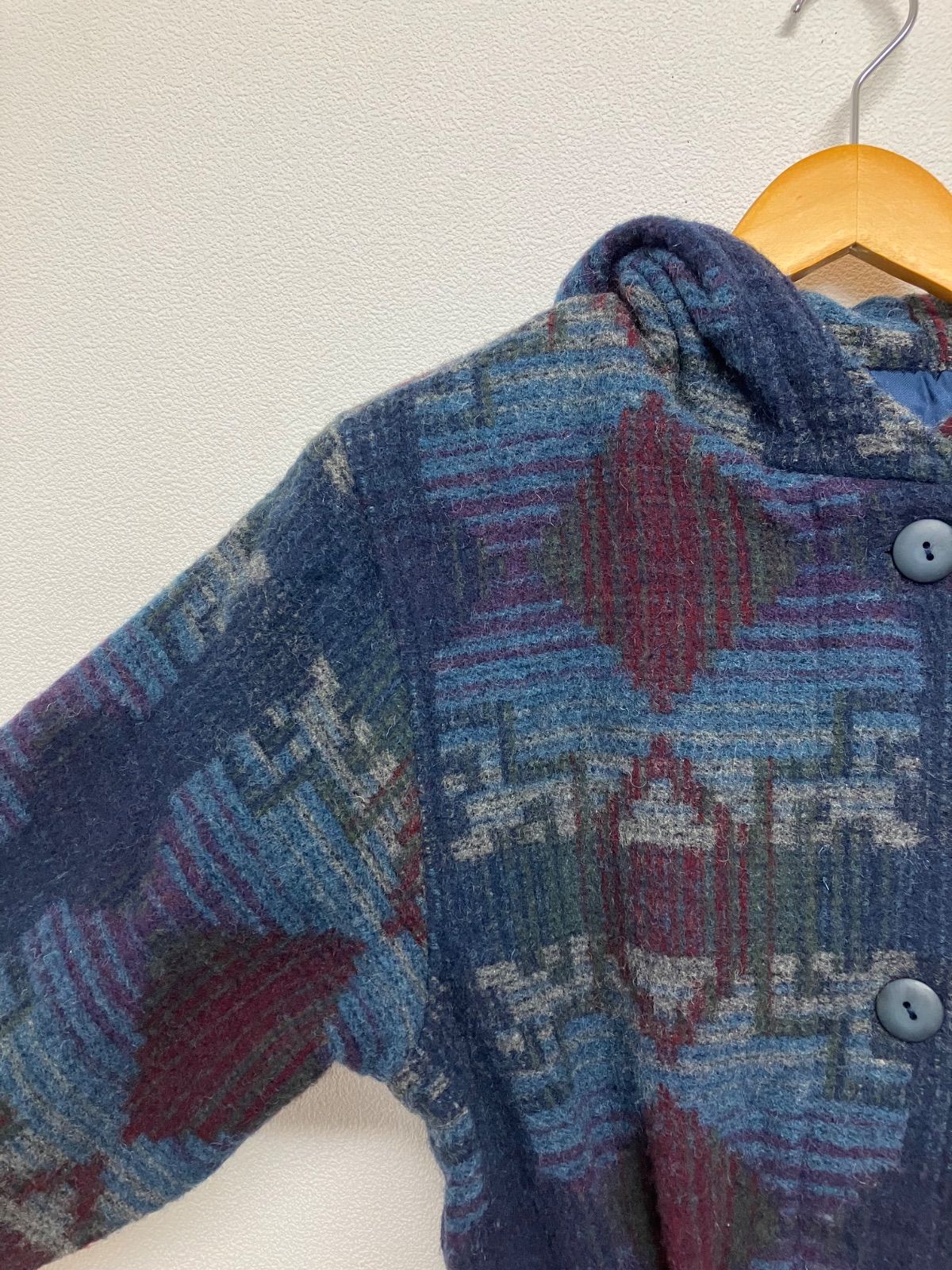 80s L.L.Bean ウールコート コート ネイティブ柄 アメリカ製 エルエル 