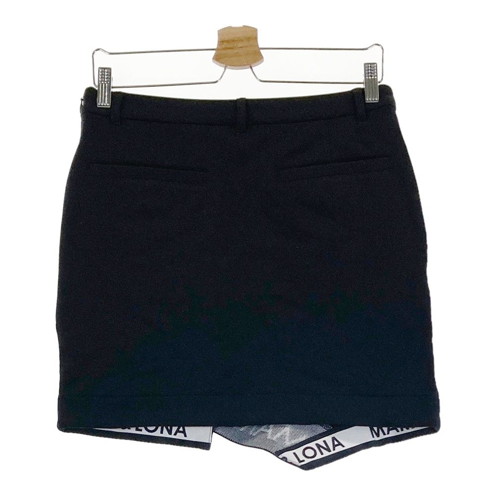 サイズ 40 MARK-LONA マークアンドロナ 裏起毛 ストレッチスカート 星柄 ブラック系 ゴルフウェア レディース ストスト