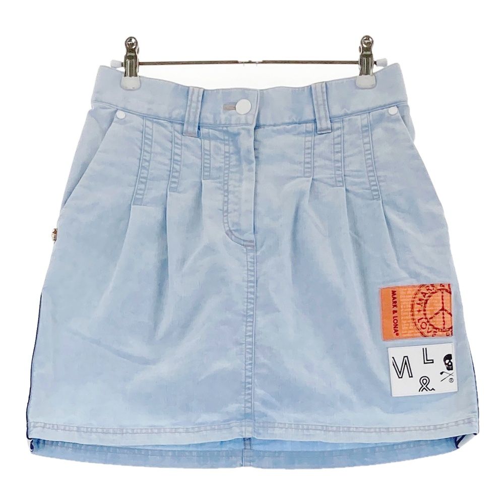 サイズ 38 MARK-LONA マークアンドロナ インナー付 デニムスカート ブルー系 240101562296 ゴルフウェア レディース ストスト