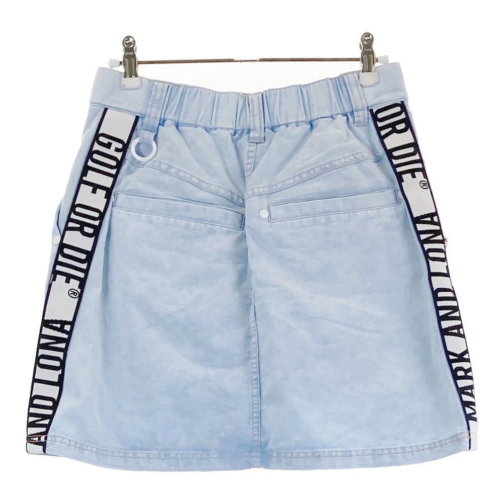 サイズ 38 MARK-LONA マークアンドロナ インナー付 デニムスカート ブルー系 ゴルフウェア レディース ストスト