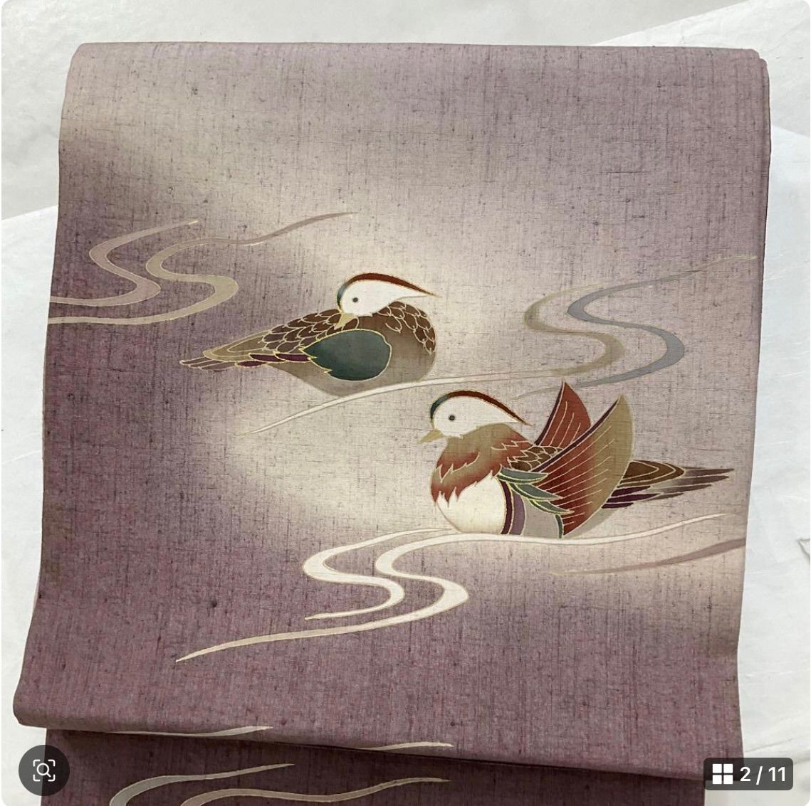 kimono one kimonoarisa 厳選 鴛鴦の素敵な洒落袋帯 しなやかな紬 長尺 456 cm 着物帯小紋普段着訪問着附下留袖色無地名古屋帯袋帯洒落袋帯半幅帯