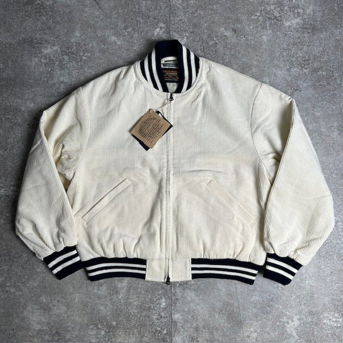 SKOOKUM コーデュロイスタジャン ブルゾン アウター UNIVERSAL ジップ SN-25775904 ホワイト コットン ポリエステル